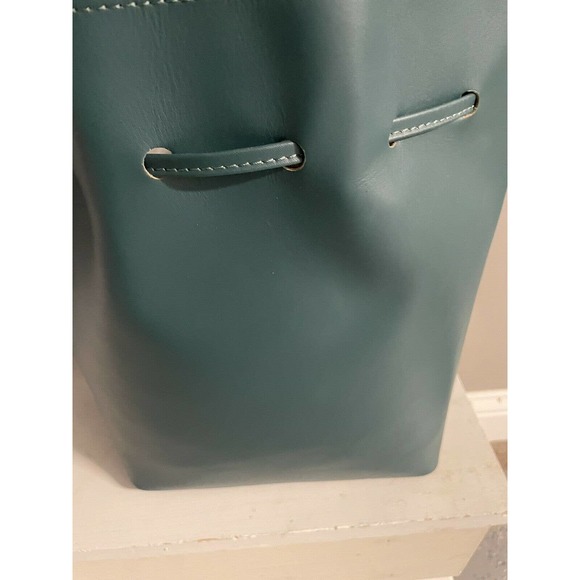 NWT Valentina Fiore Italian Handmade green leather tote bag stl 3159 - Picture 8 of 11